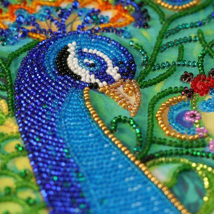 DIY Bead Embroidery Kit "Motley fan" 15.0"x10.2" / 38.0x26.0 cm