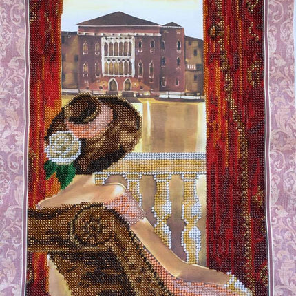 DIY Bead Embroidery Kit "Vanilla" 10.2"x13.8" / 26.0x35.0 cm