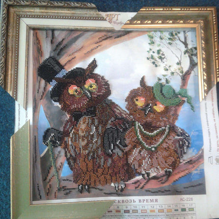 Canvas for bead embroidery "Forever love" 11.8"x11.8" / 30.0x30.0 cm