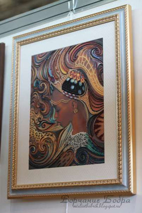 DIY Bead Embroidery Kit "Africa daughter" 11.8"x15.7" / 30.0x40.0 cm