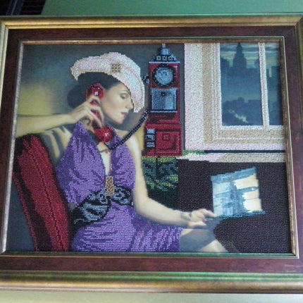 DIY Bead Embroidery Kit "Retro travel – 2" 15.0"x11.8" / 38.0x30.0 cm