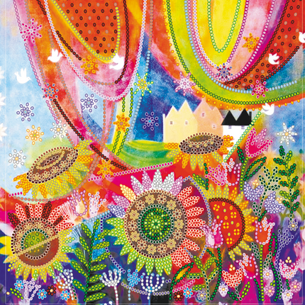 Canvas for bead embroidery "Geometry of summer" 7.9"x7.9" / 20.0x20.0 cm