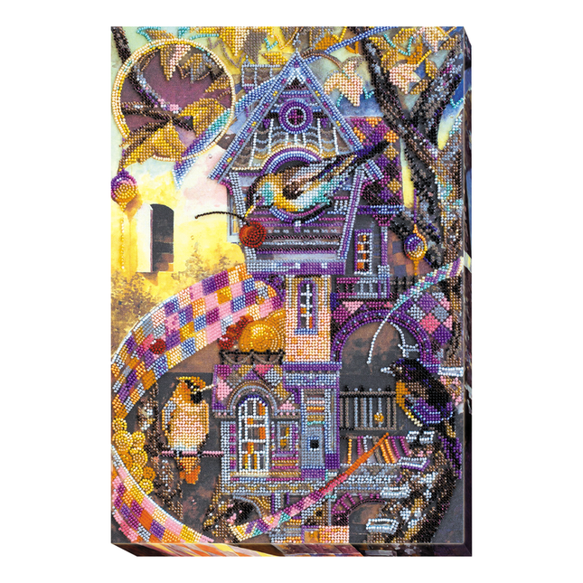 DIY Bead Embroidery Kit "Bird's town" 10.2"x15.0" / 26.0x38.0 cm