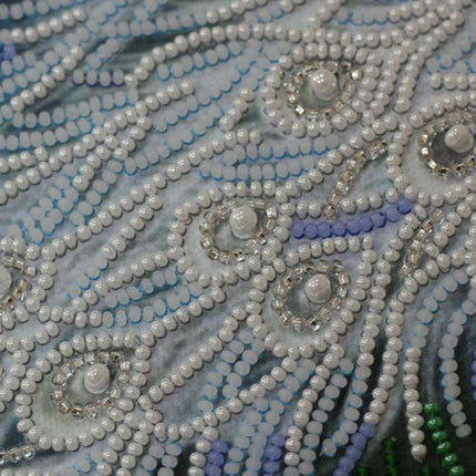 DIY Bead Embroidery Kit "White happiness" 11.8"x15.7" / 30.0x40.0 cm