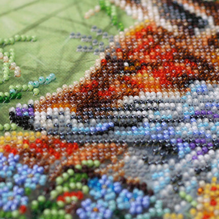 DIY Bead Embroidery Kit "In grass" 13.4"x9.8" / 34.0x25.0 cm