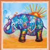 DIY Bead Embroidery Kit "Neon elephant"  5.9"x5.9" / 15.0x15.0 cm