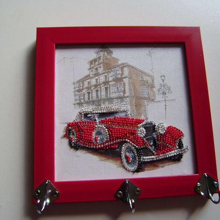 DIY Bead Embroidery Kit "Mersedes-500k"  5.9"x5.9" / 15.0x15.0 cm
