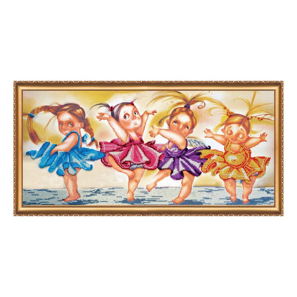 DIY Bead Embroidery Kit "Dance of the Little Swans" 27.6"x12.6" / 70.0x32.0 cm