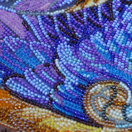 DIY Bead Embroidery Kit "Two elements" 16.9"x10.6" / 43.0x27.0 cm