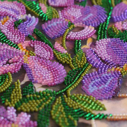 DIY Bead Embroidery Kit "Flower lace" 11.0"x14.2" / 28.0x36.0 cm