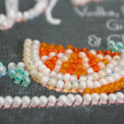 DIY Bead Embroidery Kit "Blushing bride"  5.9"x5.9" / 15.0x15.0 cm
