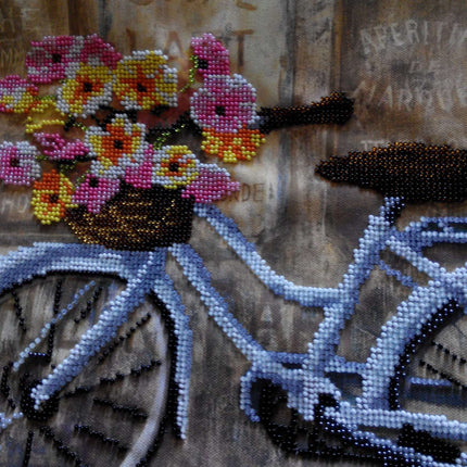 Canvas for bead embroidery "Summer Trip" 11.8"x11.8" / 30.0x30.0 cm