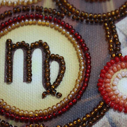 DIY Bead Embroidery Kit "Virgo" 8.7"x8.7" / 22.0x22.0 cm
