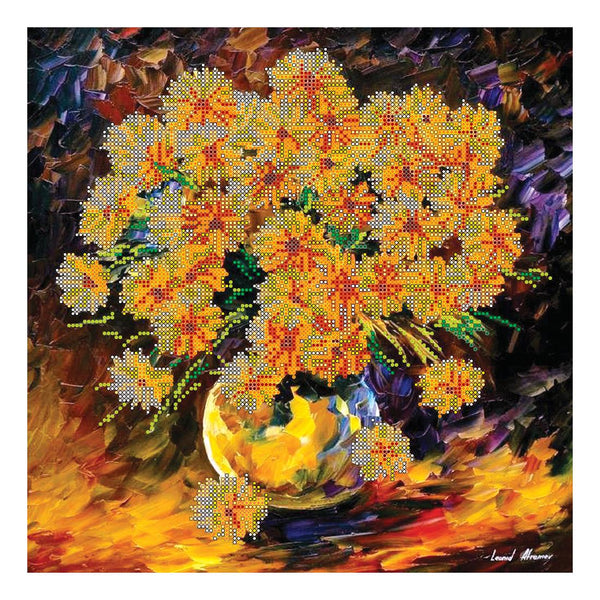 Canvas for bead embroidery "Breath of Autumn" 11.8"x11.8" / 30.0x30.0 cm