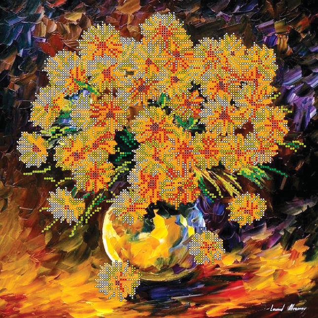 Canvas for bead embroidery "Breath of Autumn" 11.8"x11.8" / 30.0x30.0 cm