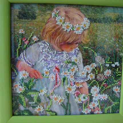 Canvas for bead embroidery "Chamomile Mood" 7.9"x7.9" / 20.0x20.0 cm
