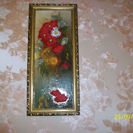 DIY Bead Embroidery Kit "Wild flowers" 6.7"x17.7" / 17.0x45.0 cm