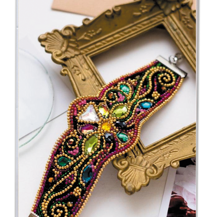 DIY Beadwork kit for creating bracelet "Golden ornament"