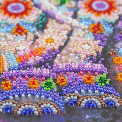 DIY Bead Embroidery Kit "Miracle of India" 11.8"x11.8" / 30.0x30.0 cm