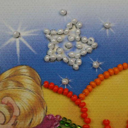 DIY Bead Embroidery Kit "Sleeping fairy"  5.9"x5.9" / 15.0x15.0 cm