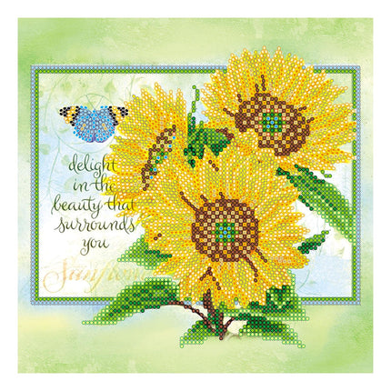 Canvas for bead embroidery "Gold of the Sun" 7.9"x7.9" / 20.0x20.0 cm