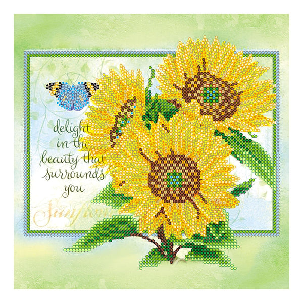 Canvas for bead embroidery "Gold of the Sun" 7.9"x7.9" / 20.0x20.0 cm