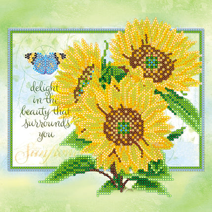 Canvas for bead embroidery "Gold of the Sun" 7.9"x7.9" / 20.0x20.0 cm