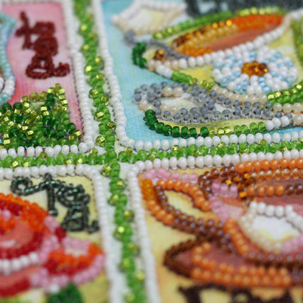 DIY Bead Embroidery Kit "Tea map" 11.0"x13.0" / 28.0x33.0 cm