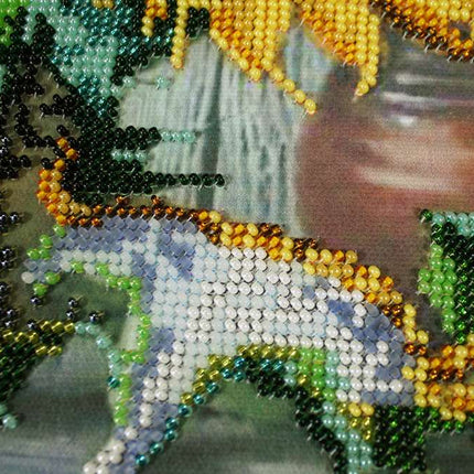 DIY Bead Embroidery Kit "Flowers of the Sun" 16.9"x12.6" / 43.0x32.0 cm