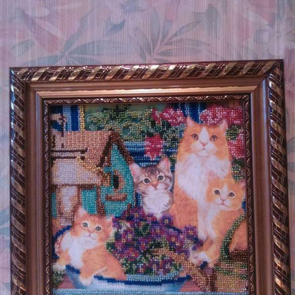 Canvas for bead embroidery "Walk" 7.9"x7.9" / 20.0x20.0 cm