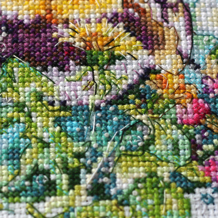 DIY Cross Stitch Kit "Caramel spider web" 7.5"x8.7"