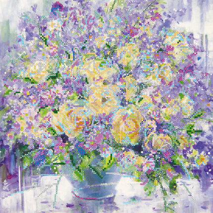 Canvas for bead embroidery "In sun-rays" 11.8"x11.8" / 30.0x30.0 cm