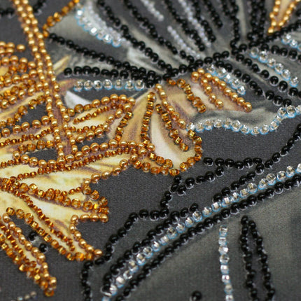 DIY Bead Embroidery Kit "Golden Tropics" 11.8"x11.8" / 30.0x30.0 cm
