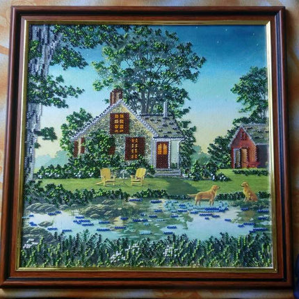 Canvas for bead embroidery "An Evening in the Country" 11.8"x11.8" / 30.0x30.0 cm