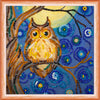 DIY Bead Embroidery Kit "Midnight Owl"  5.9"x5.9" / 15.0x15.0 cm