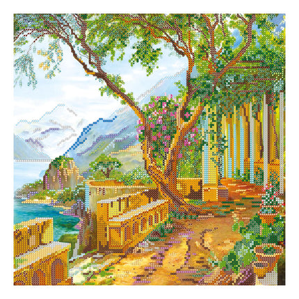 Canvas for bead embroidery "Mediterranean" 11.8"x11.8" / 30.0x30.0 cm