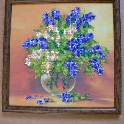 Canvas for bead embroidery "Lilac" 7.9"x7.9" / 20.0x20.0 cm
