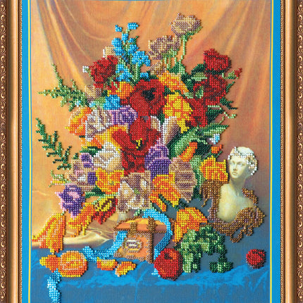 DIY Bead Embroidery Kit "Tulips" 11.2"x13.4" / 28.5x34.0 cm