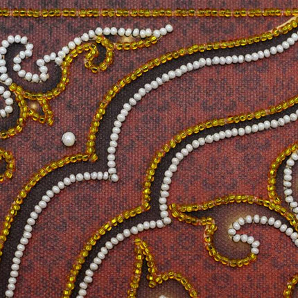 DIY Bead Embroidery Kit "Vintage – 1" 9.1"x9.1" / 23.0x23.0 cm