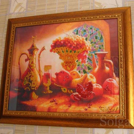 DIY Bead Embroidery Kit "Arjuna" 15.7"x12.6" / 40.0x32.0 cm