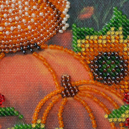 DIY Bead Embroidery Kit "Night guest"  5.9"x5.9" / 15.0x15.0 cm