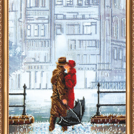 DIY Bead Embroidery Kit "Foul weather" 12.6"x15.0" / 32.0x38.0 cm