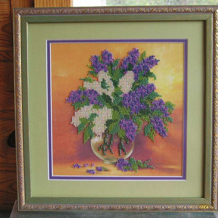 Canvas for bead embroidery "Lilac" 7.9"x7.9" / 20.0x20.0 cm