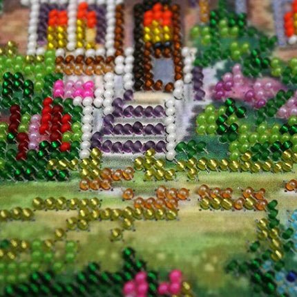 DIY Bead Embroidery Kit "House by the sea" 15.7"x12.6" / 40.0x32.0 cm