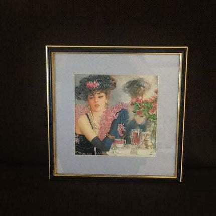 Canvas for bead embroidery "The Parisian Woman" 7.9"x7.9" / 20.0x20.0 cm