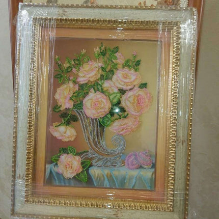 DIY Bead Embroidery Kit "Pearl" 8.9"x11.4" / 22.5x29.0 cm