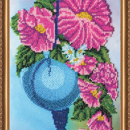 DIY Bead Embroidery Kit "Hibiscus" 7.1"x11.4" / 18.0x29.0 cm