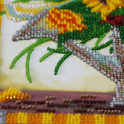 DIY Bead Embroidery Kit "Heat of summer" 9.8"x13.0" / 25.0x33.0 cm