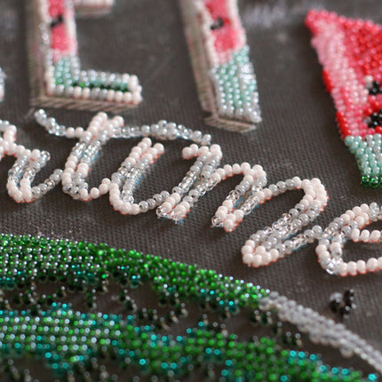 DIY Bead Embroidery Kit "Sweet summertime" 12.2"x9.8" / 31.0x25.0 cm