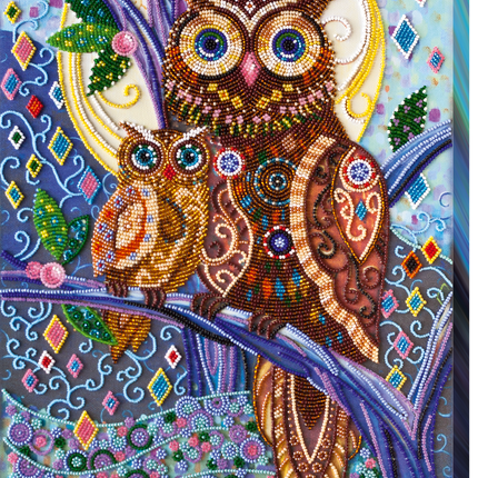 DIY Bead Embroidery Kit "Midnight hues" 11.0"x14.2" / 28.0x36.0 cm